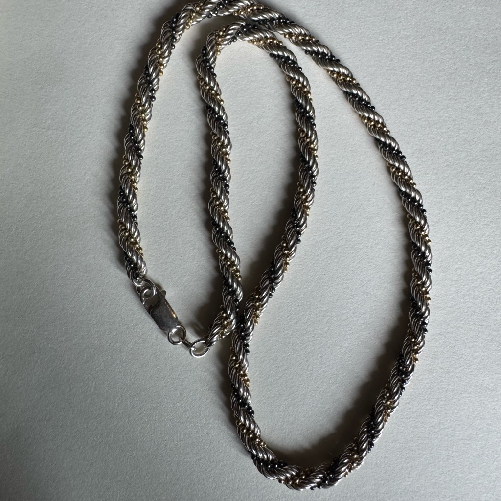 Milor Italy Sterling Silver Tri-Color Twisted Chain 20" 28.4g